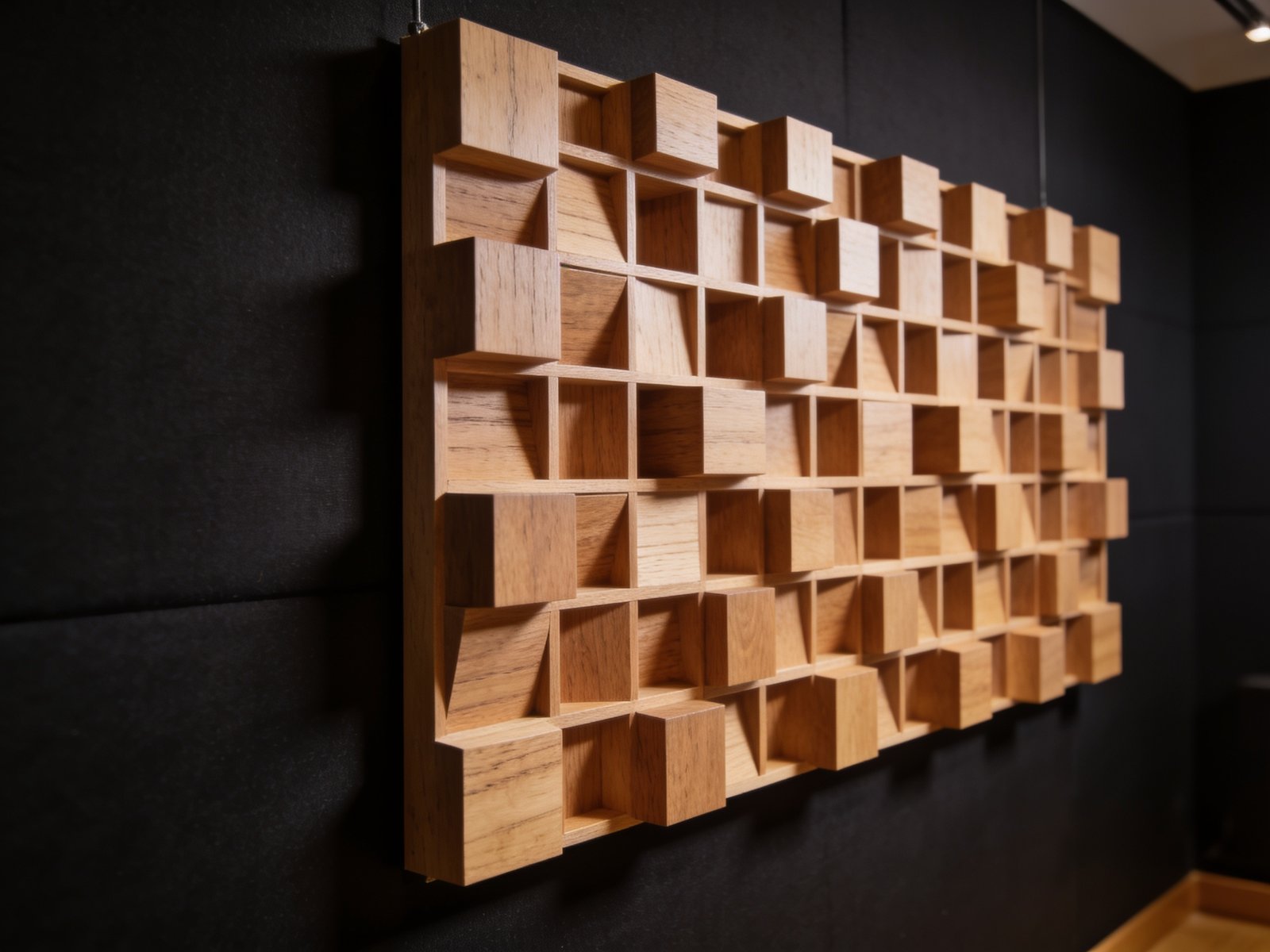 Wood skyline sound diffuser