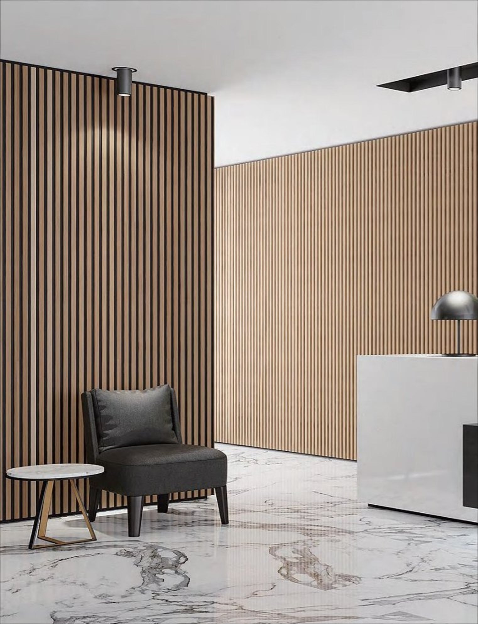 Wood-slat acoustic wall system